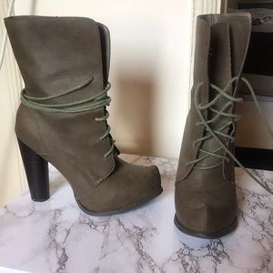 Combat heel boots
